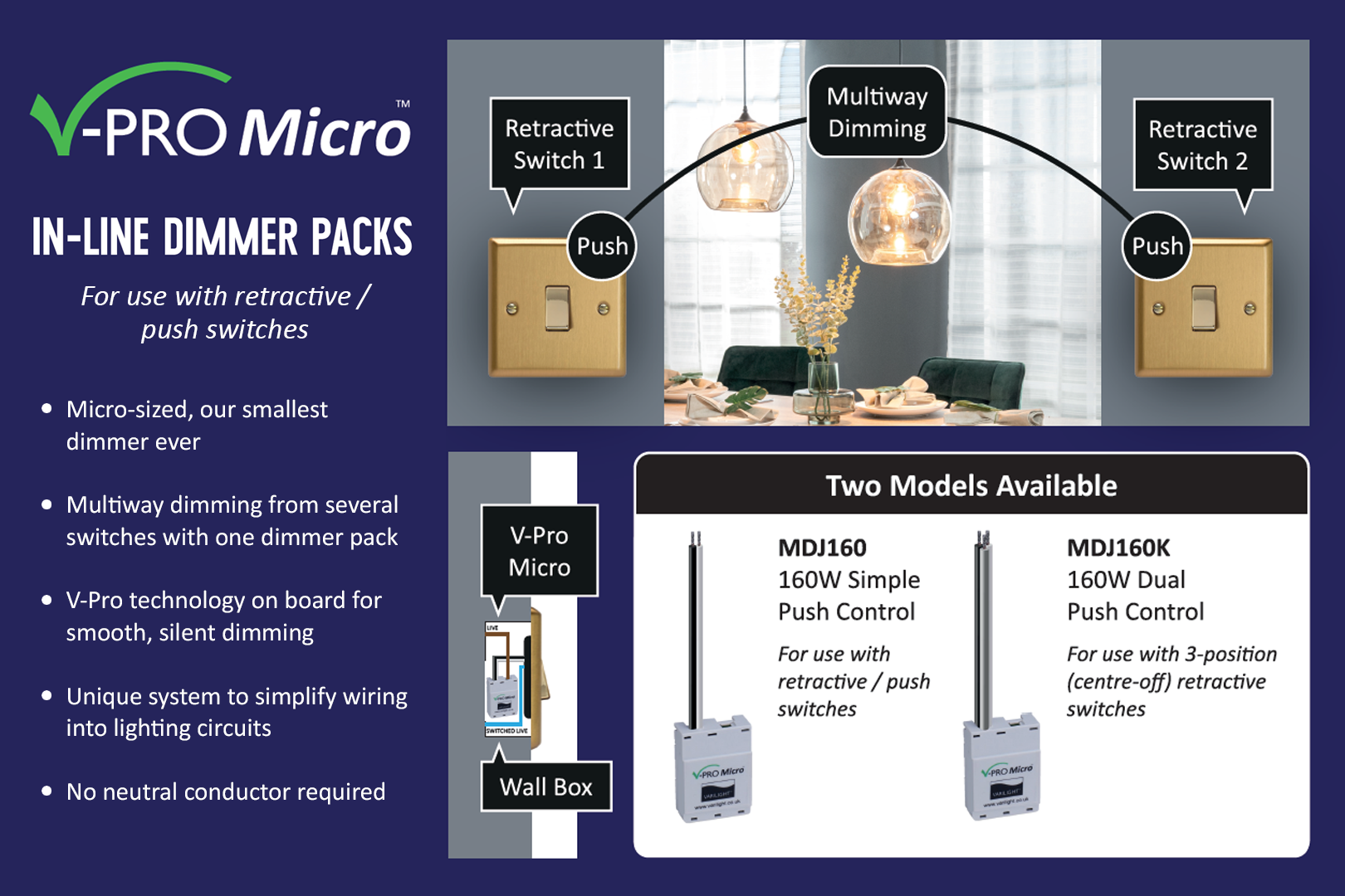 Varilight V-Pro Micro In Line Dimmers